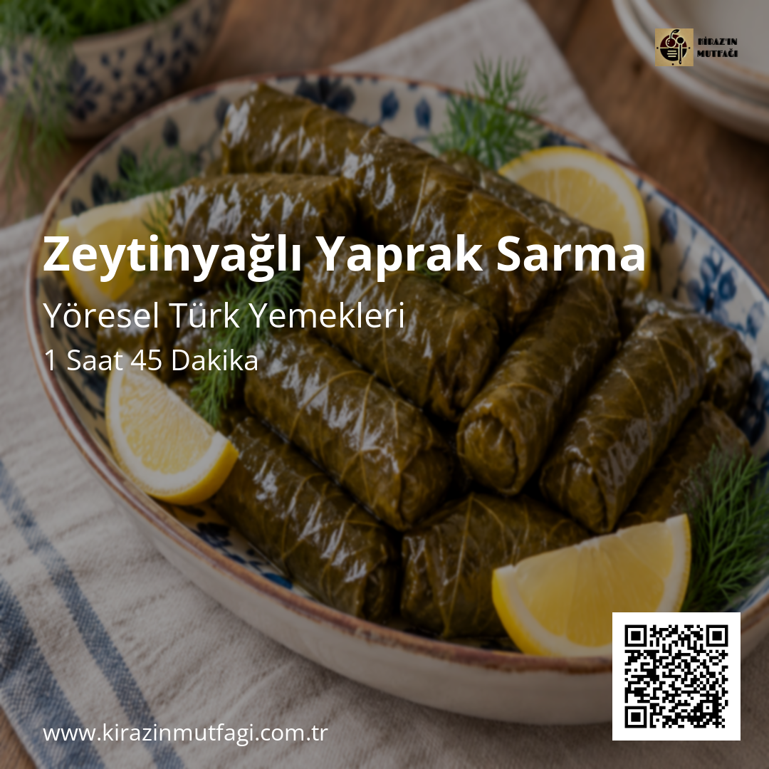 Zeytinyağlı Yaprak Sarma Instagram tarif kartı
