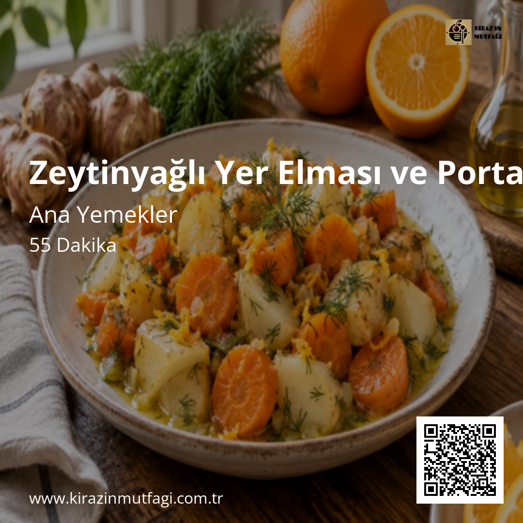 Zeytinyağlı Yer Elması ve Portakallı Havuç Instagram tarif kartı