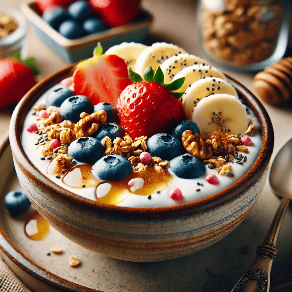 Granola ve Yoğurt Kasesi