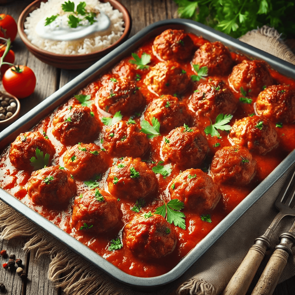 Fırında Domates Soslu Köfte
