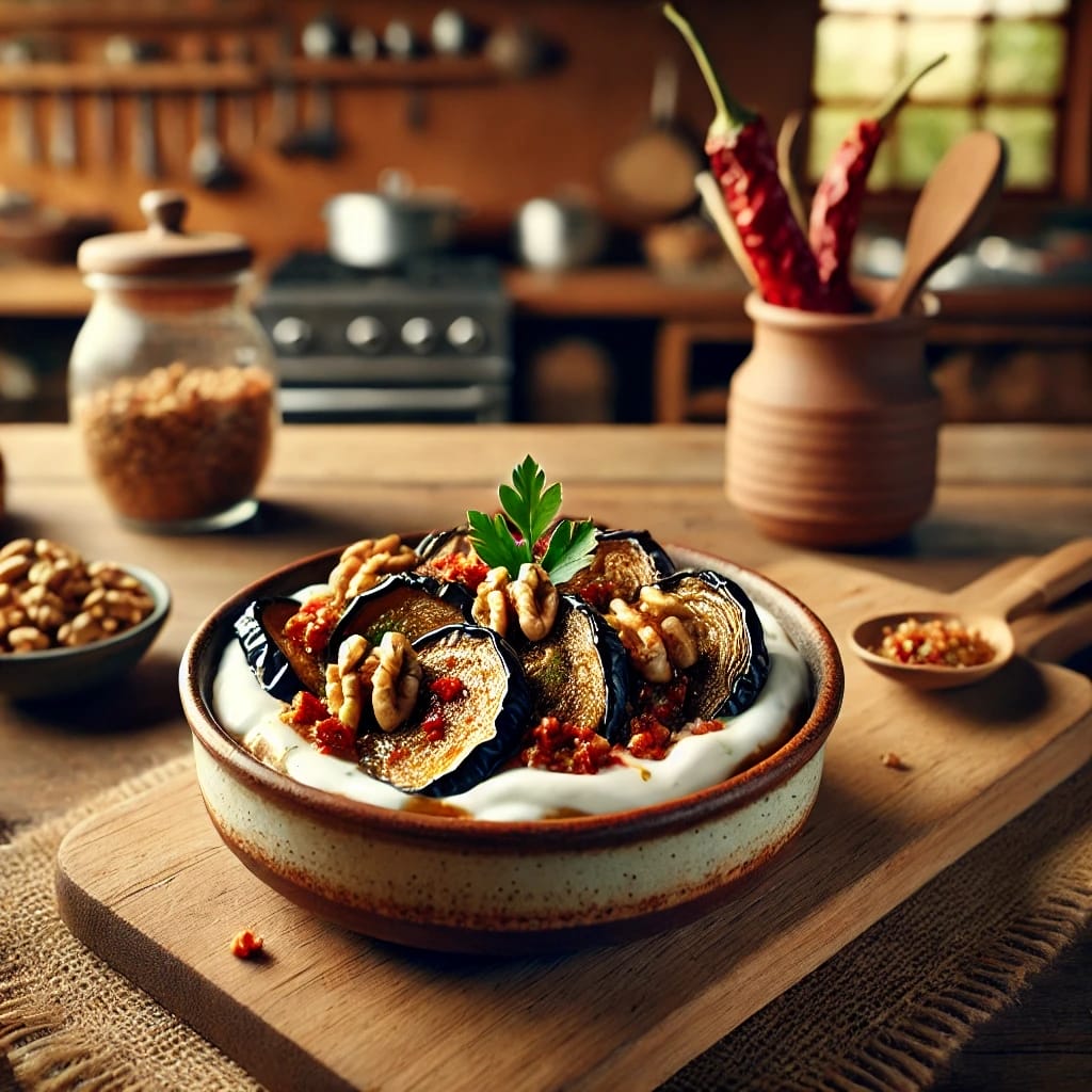 Köz Patlıcan ve Yoğurtlu Meze