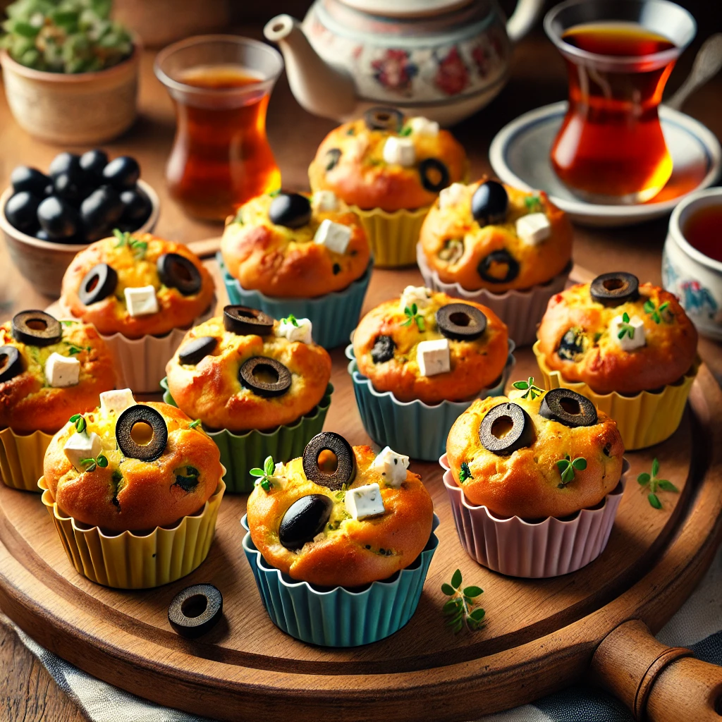 Zeytinli Mini Kekler