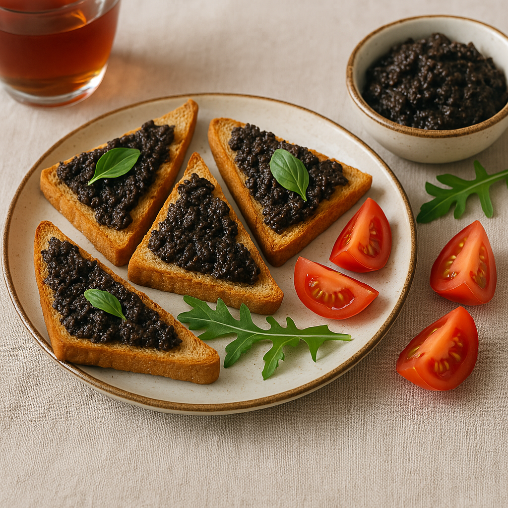 Zeytin Ezmesi ile Sandviç Dilimleri