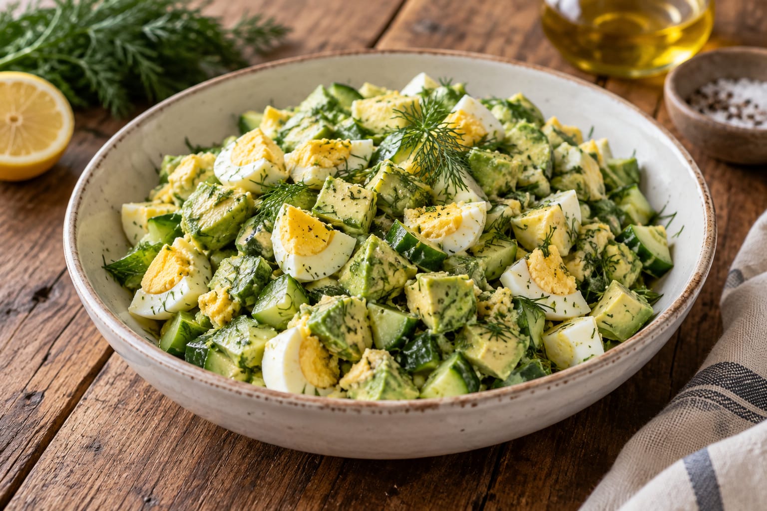 Avokadolu Yumurta Salatası