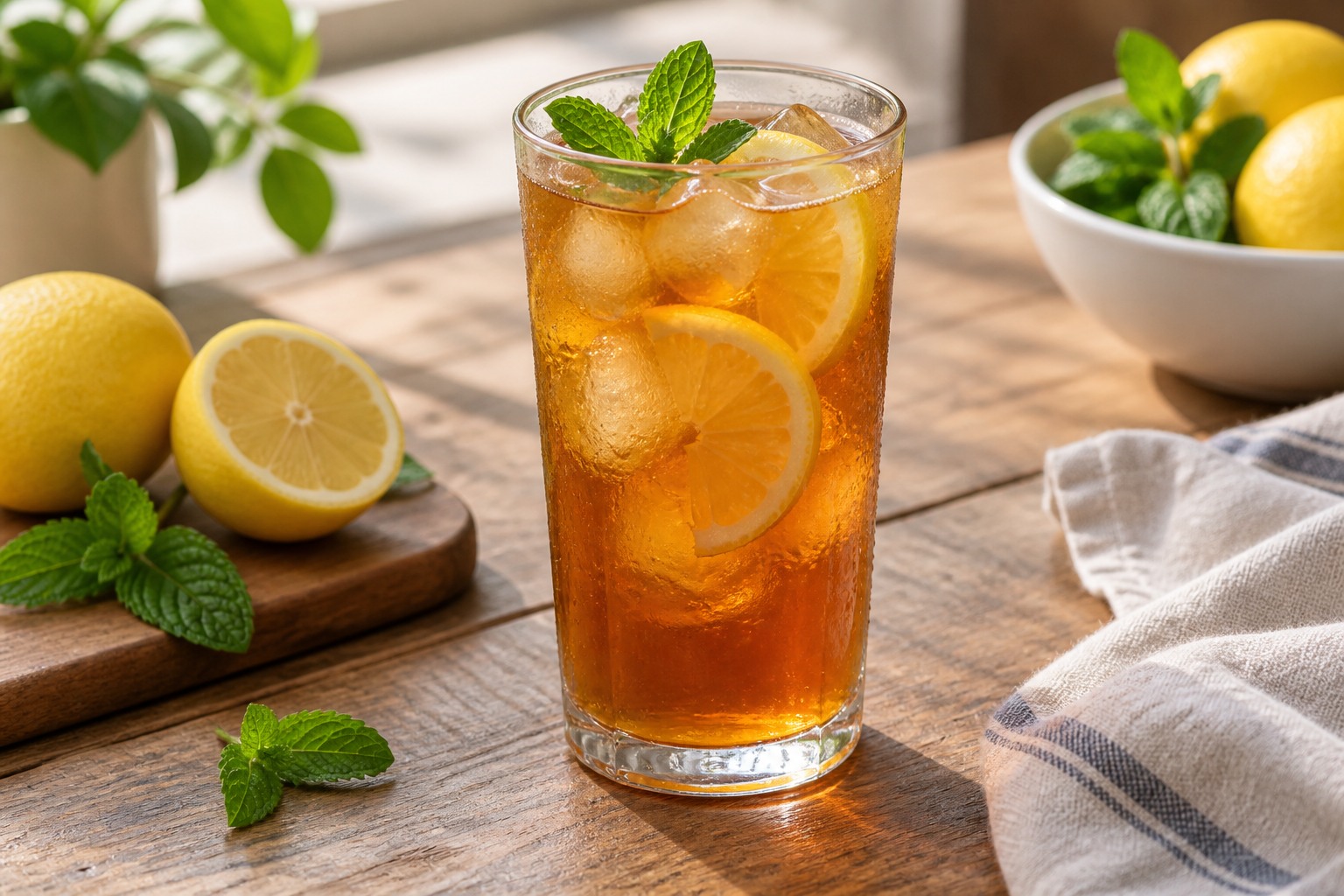 Ev Yapımı Limonlu Buzlu Çay