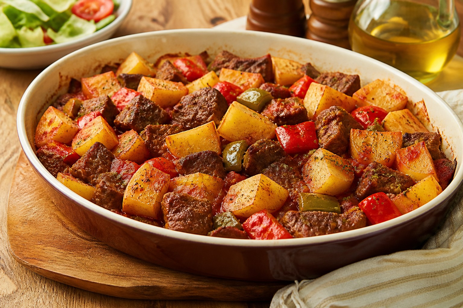 Fırında Etli Patates