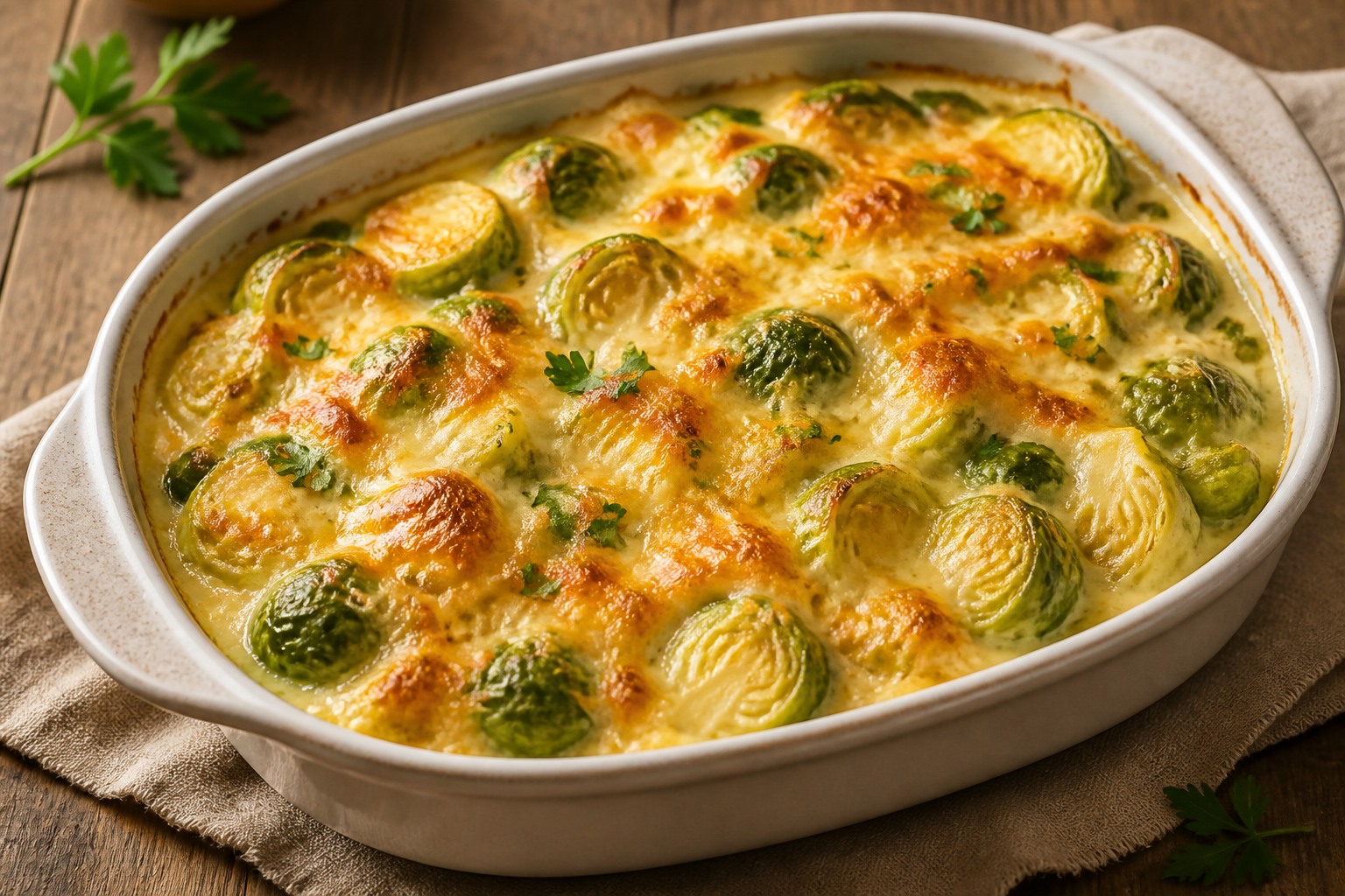 Fırında Kaşarlı Brüksel Lahanası