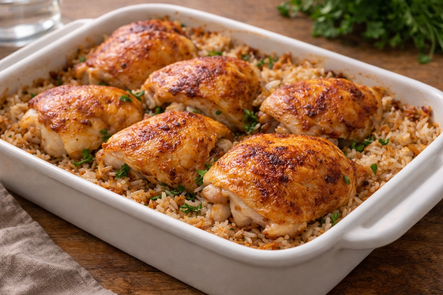 Fırında Tavuklu Pilav
