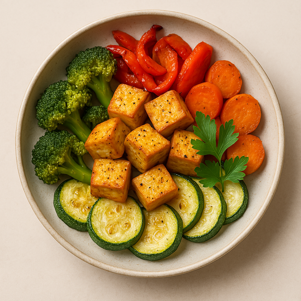 Fırınlanmış Tofu Sebzelerle