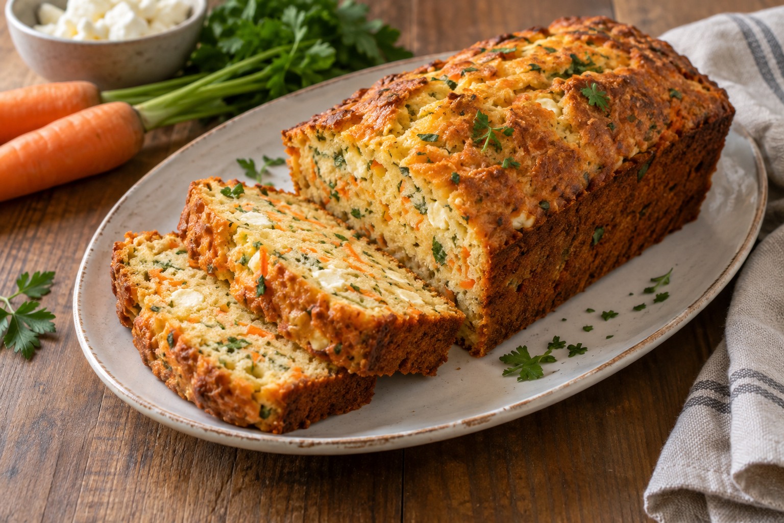 Havuçlu Peynirli Tuzlu Kek