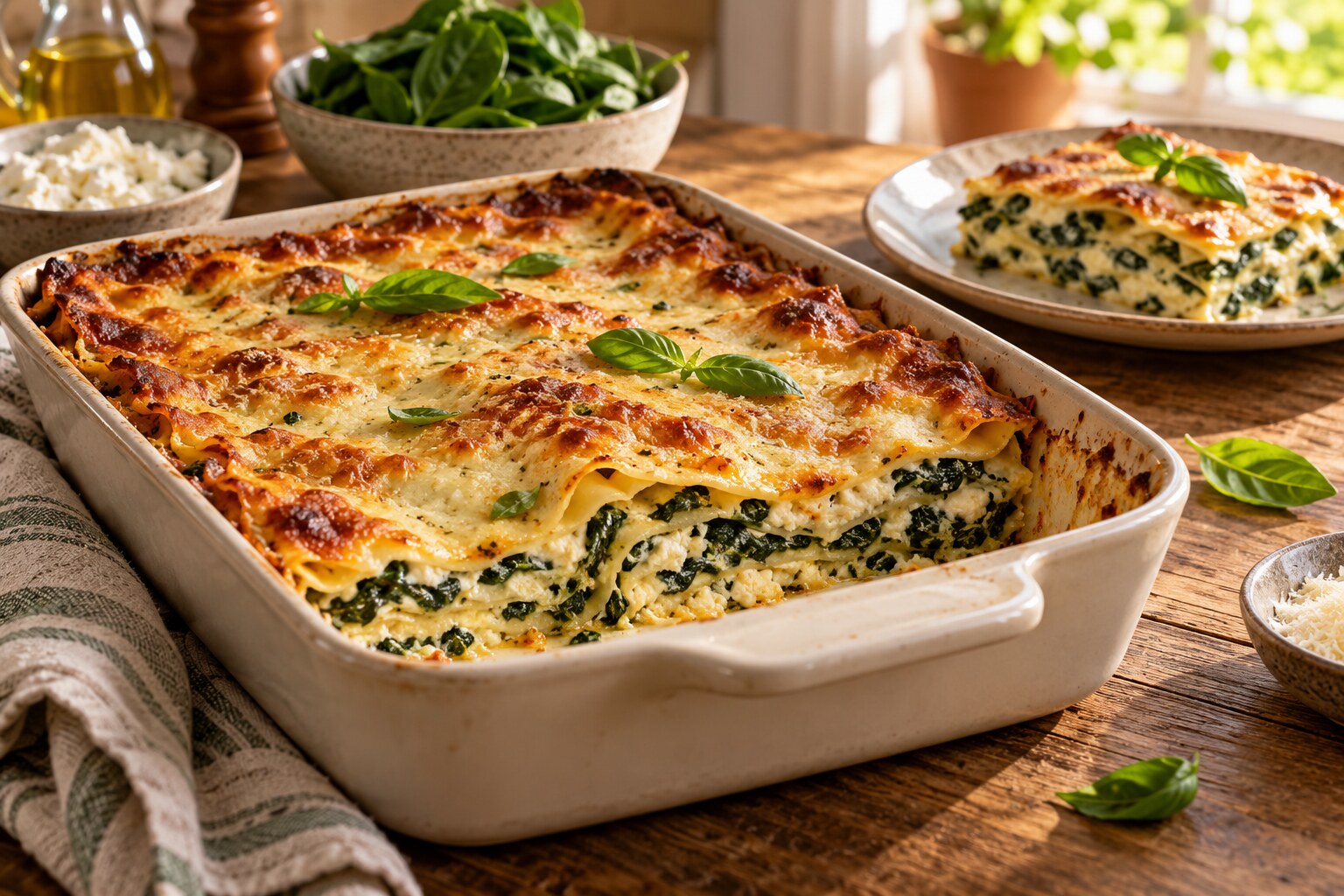 Ispanaklı Ricottalı Lazanya