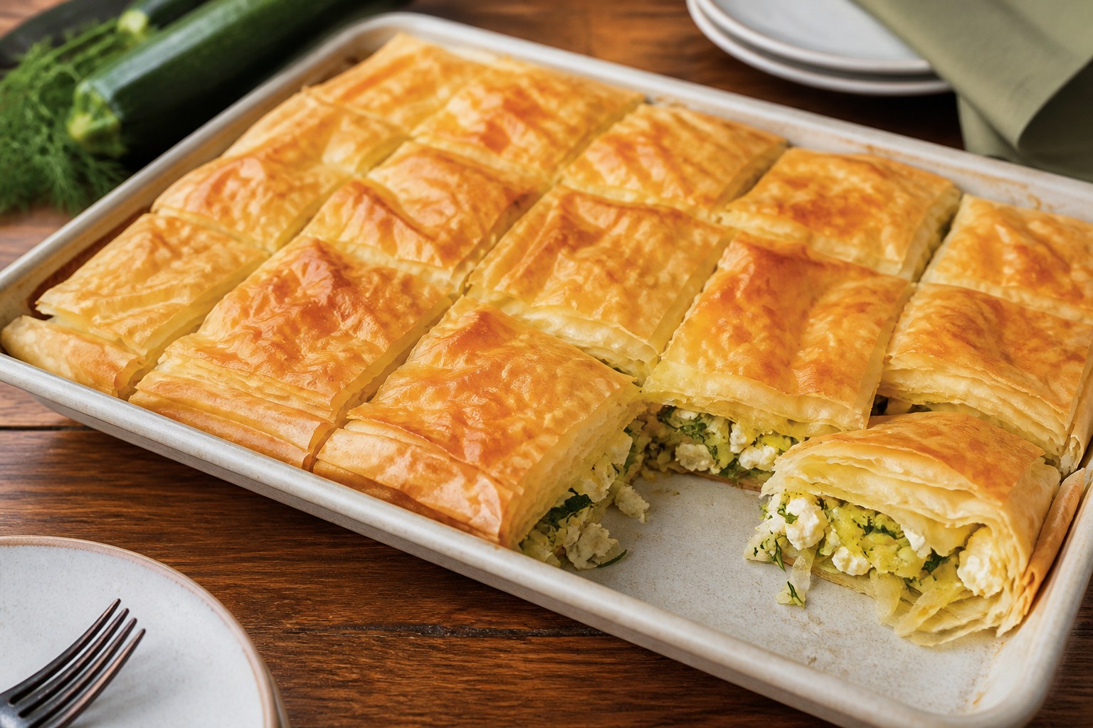 Kabaklı Peynirli Börek
