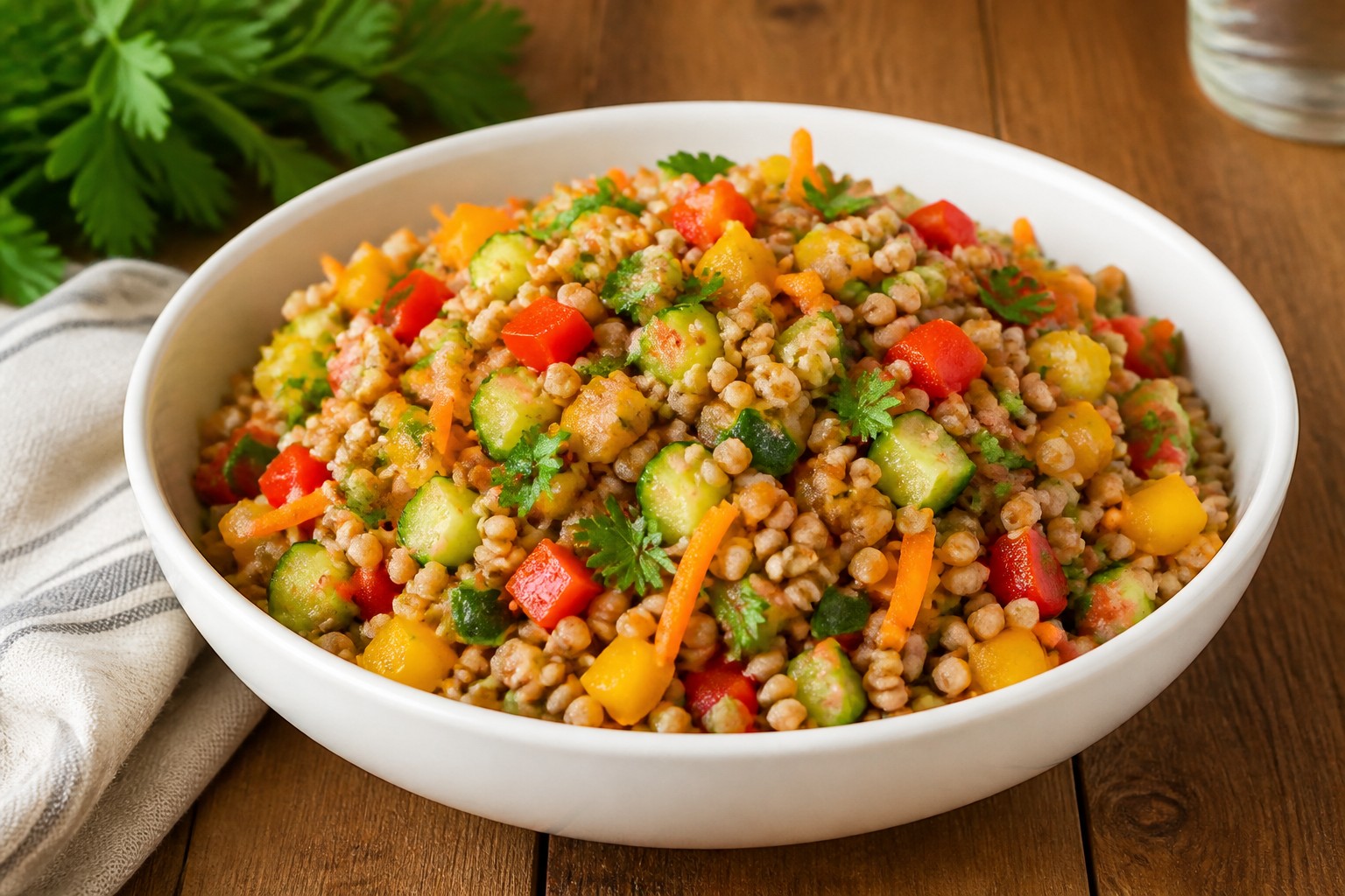 Karabuğdaylı Renkli Sebze Salatası