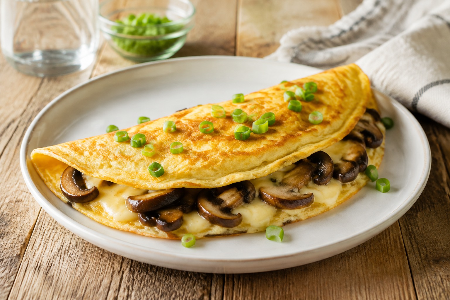 Kaşarlı Mantarlı Omlet
