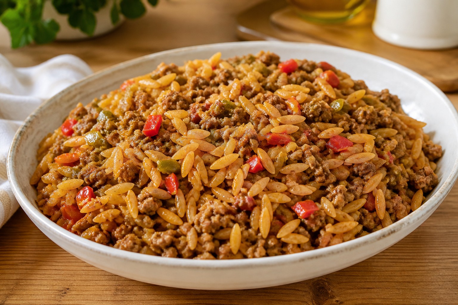 Kıymalı Arpa Şehriye Pilavı