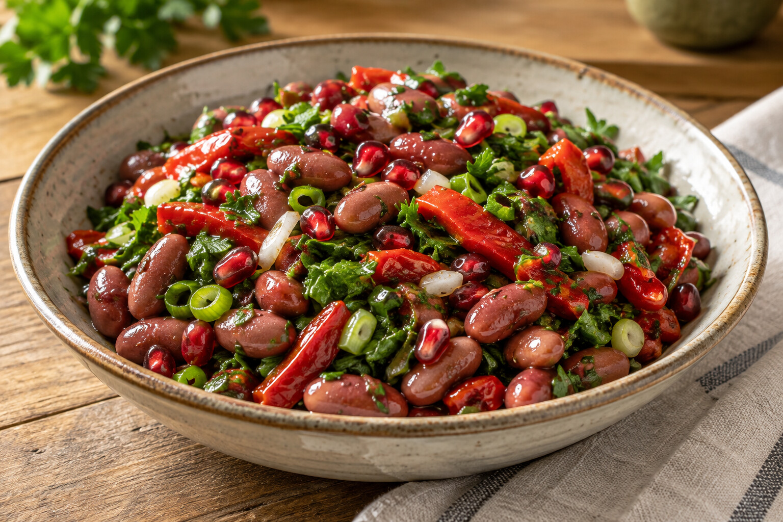 Köz Biberli Barbunya Salatası