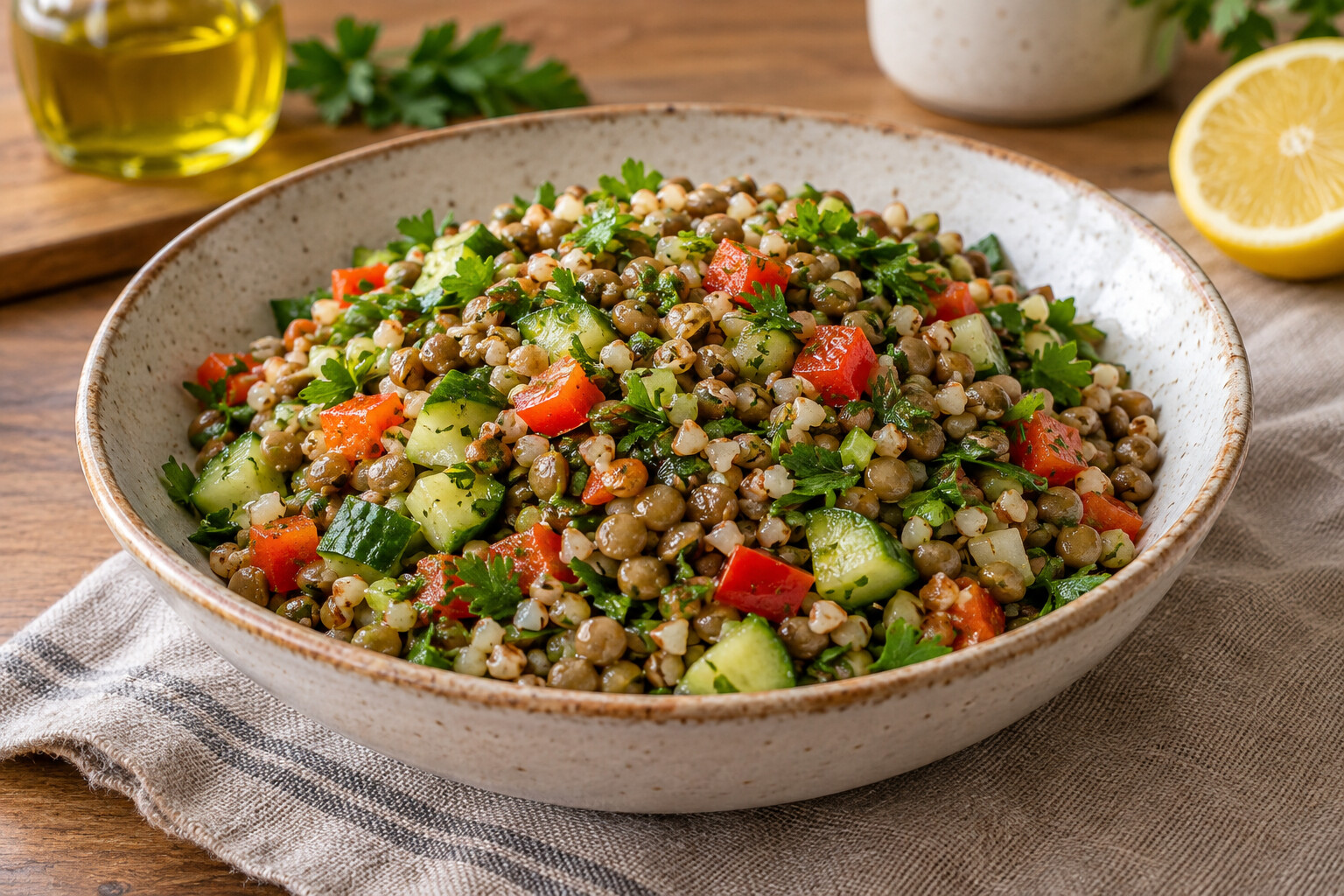 Mercimekli Karabuğday Salatası