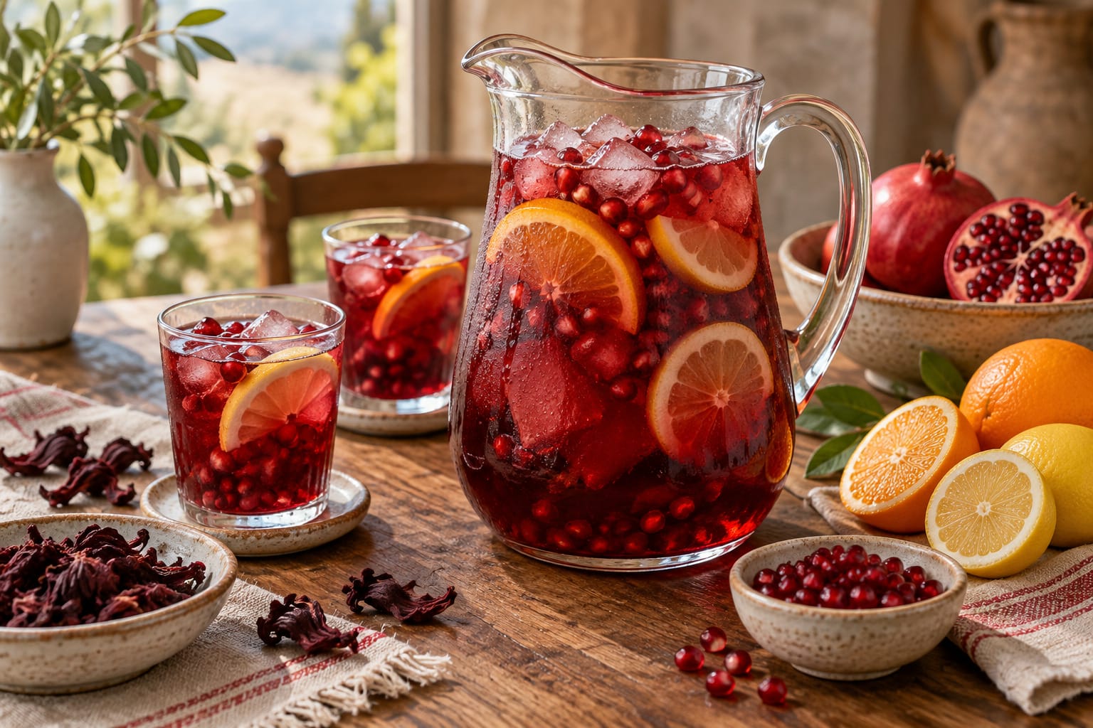 Nar ve Hibiskus Soğuk Çayı