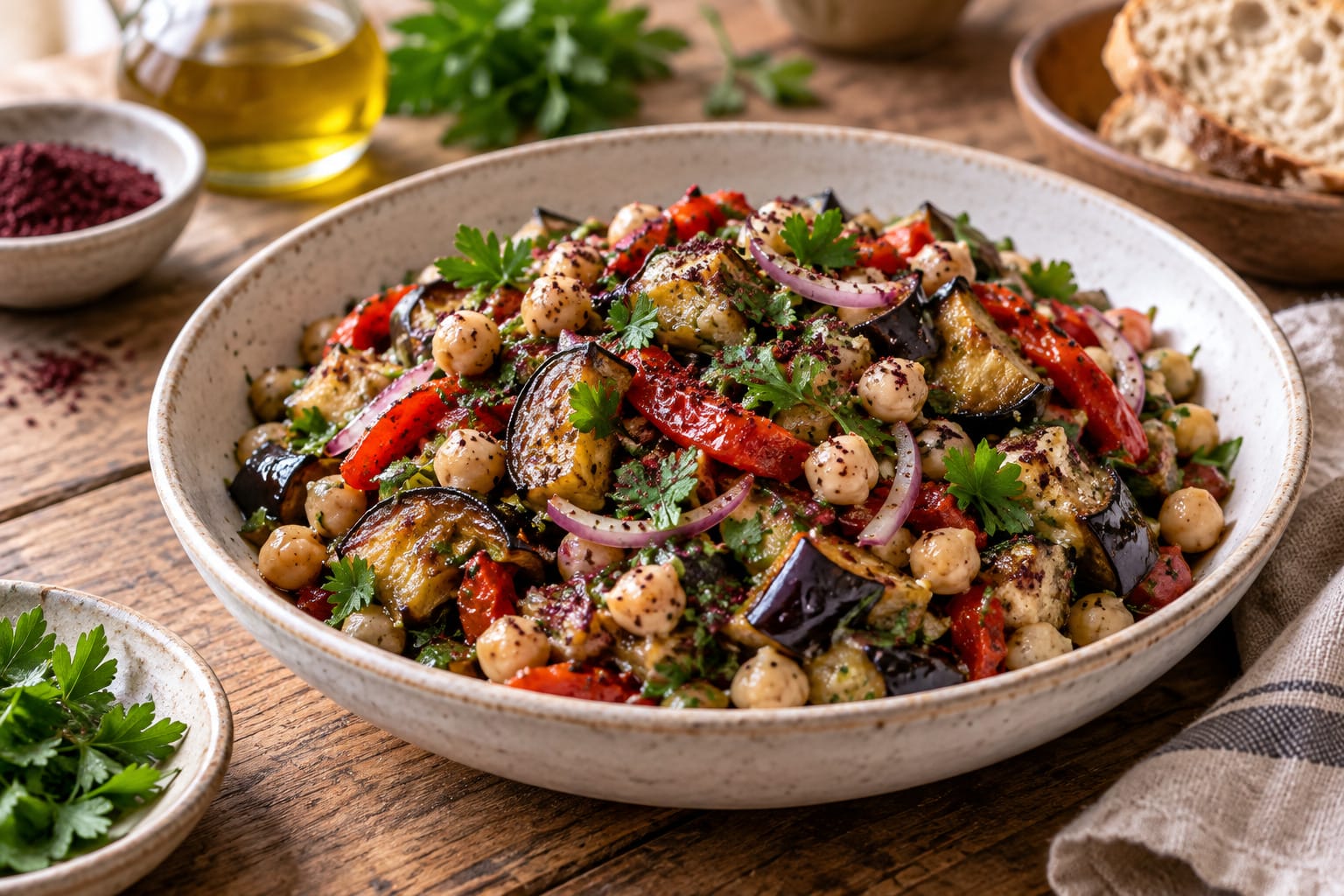Nohutlu Köz Patlıcan Salatası