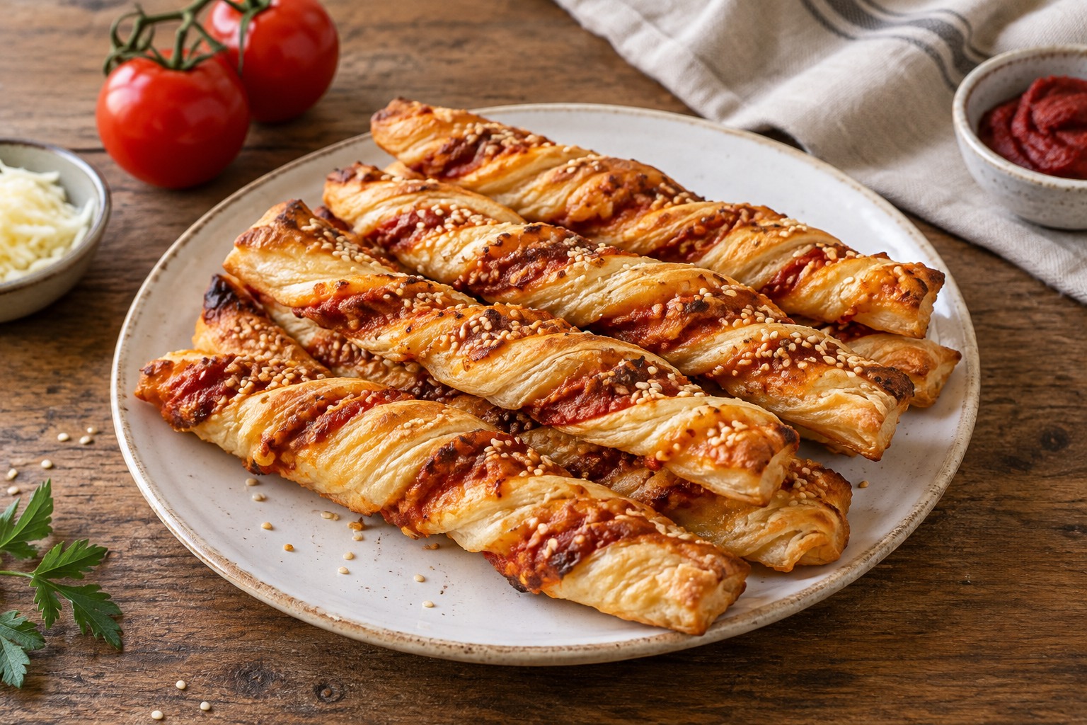 Peynirli Domatesli Milföy Çubukları