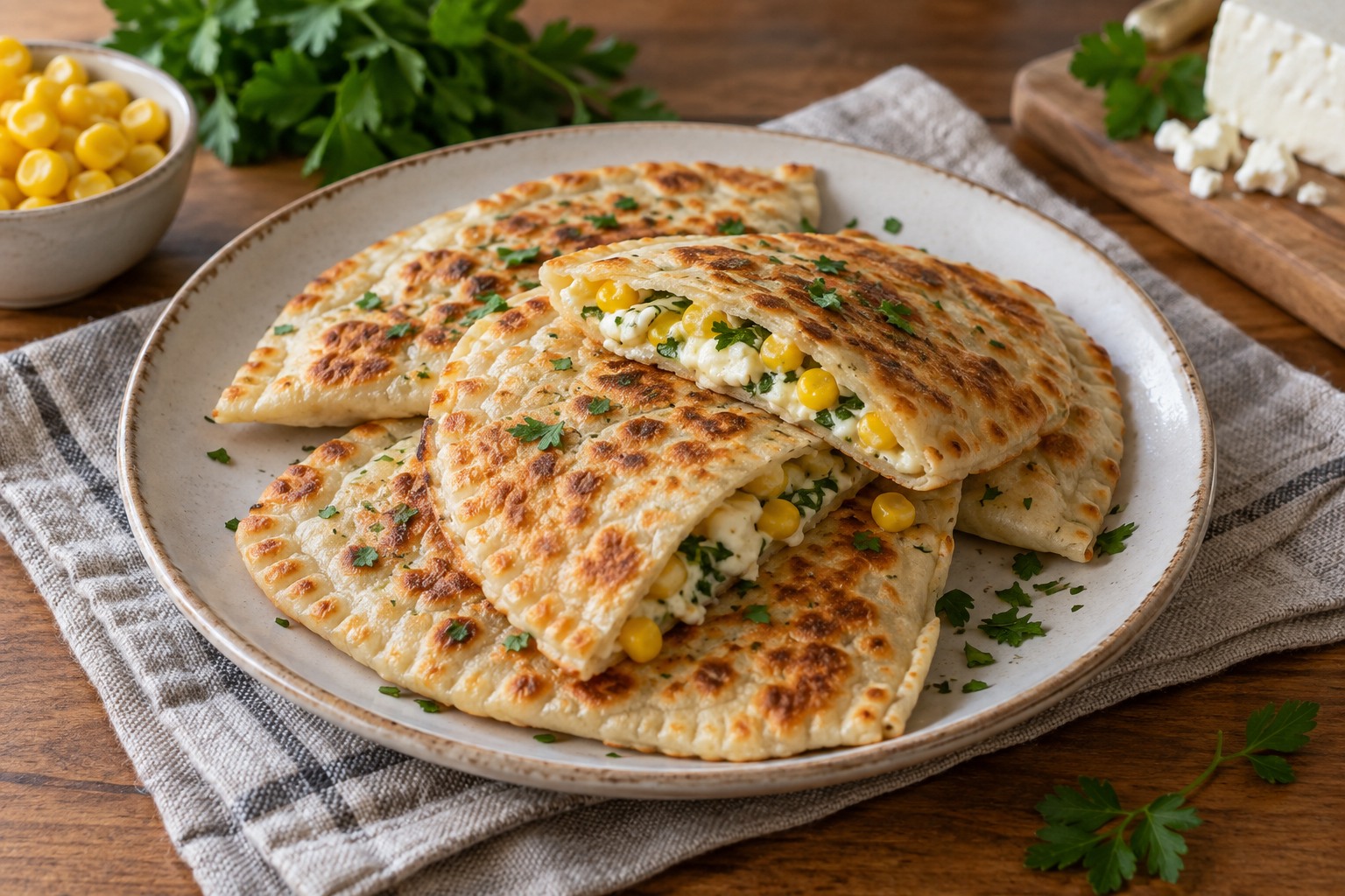 Peynirli Mısırlı Mini Gözleme