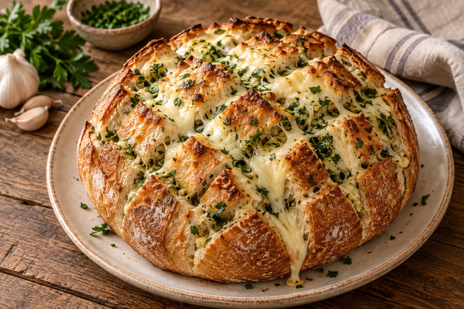 Sarımsaklı Kaşarlı Ekmek