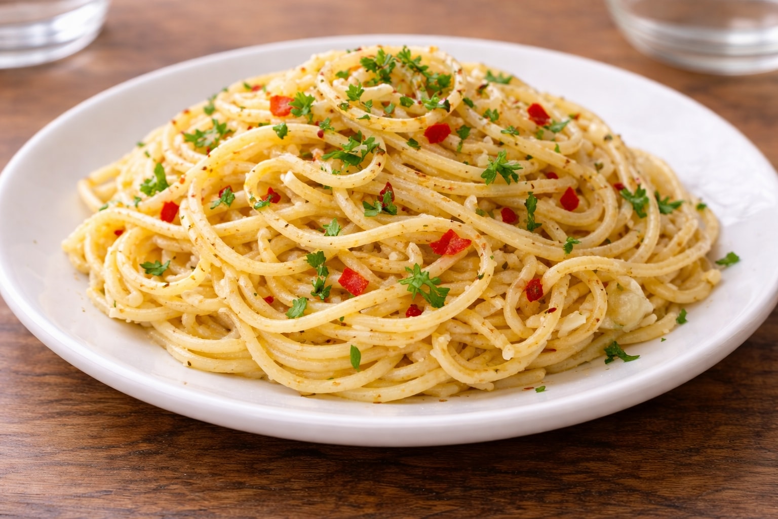 Sarımsaklı Zeytinyağlı Spagetti