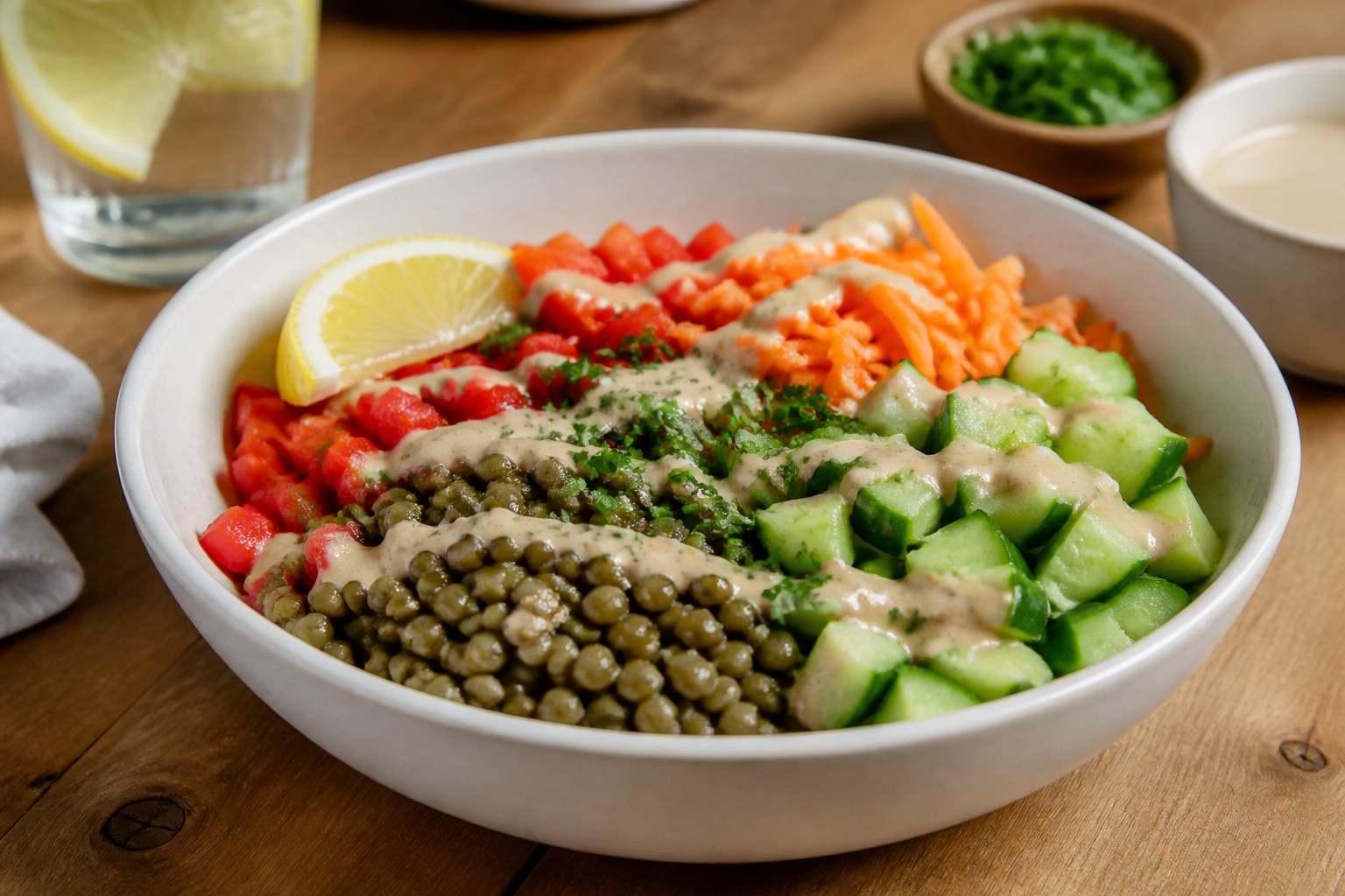 Tahinli Yeşil Mercimek Kasesi