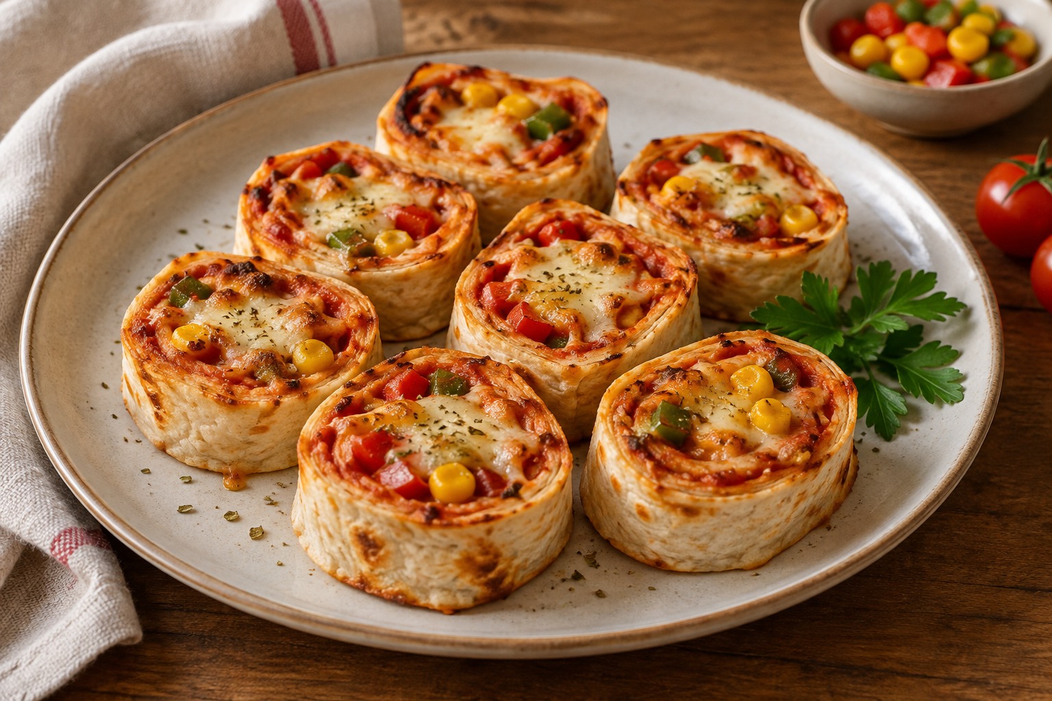 Tavada Mini Pizza Dürümleri