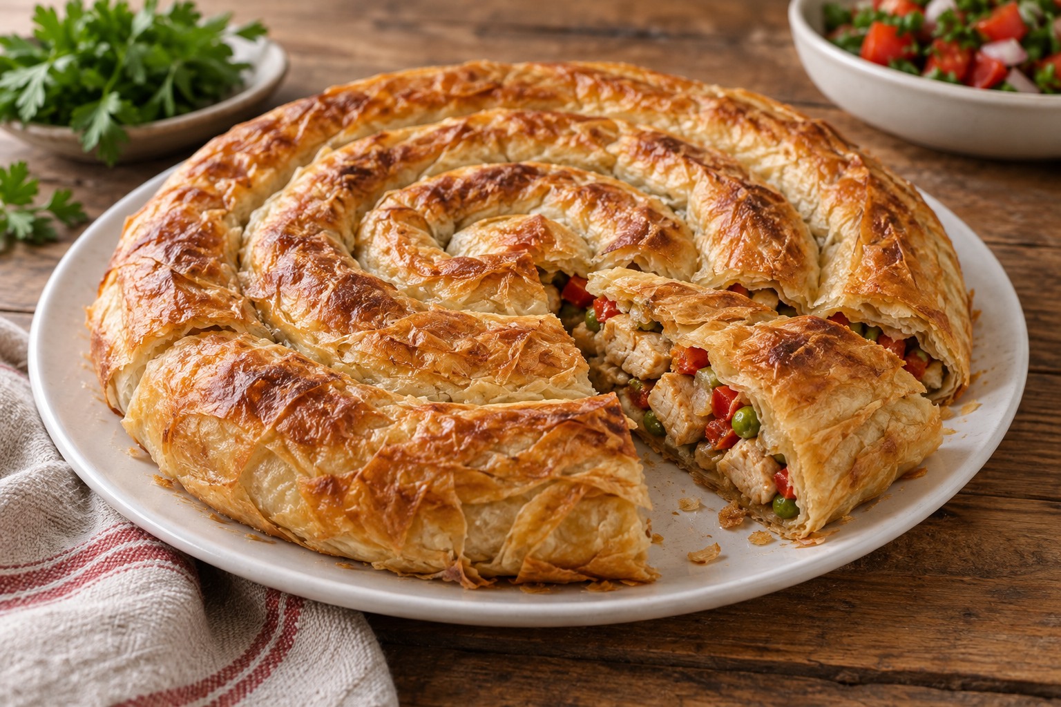 Tavuklu Rulo Börek