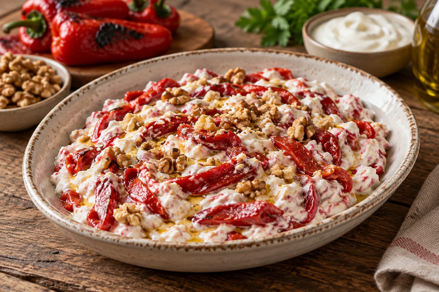 Yoğurtlu Köz Biber Salatası