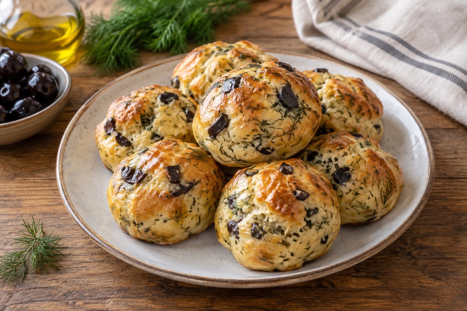 Zeytinli Dereotlu Mini Çörek